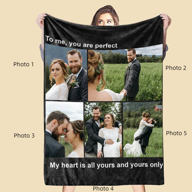 Custom Photo Blanket Unique Design Present for Sweet Couples