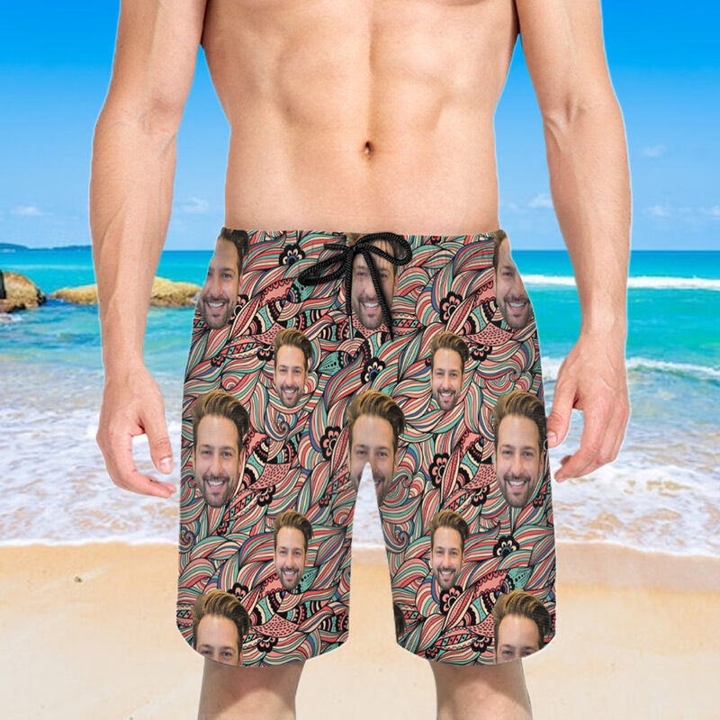 Personalized Picture Men's Beach Shorts Special Present for Friend