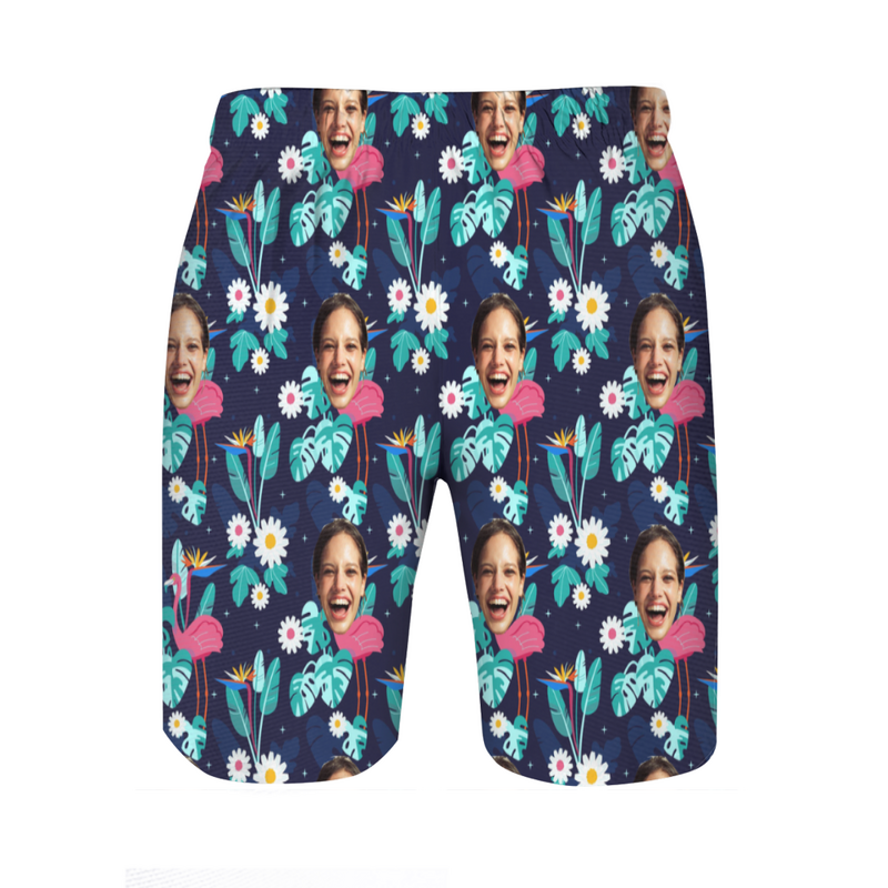 Personalisierte Foto Herren Strandshorts mit Gänseblümchen-Muster Wunderbares Geschenk für Bruder