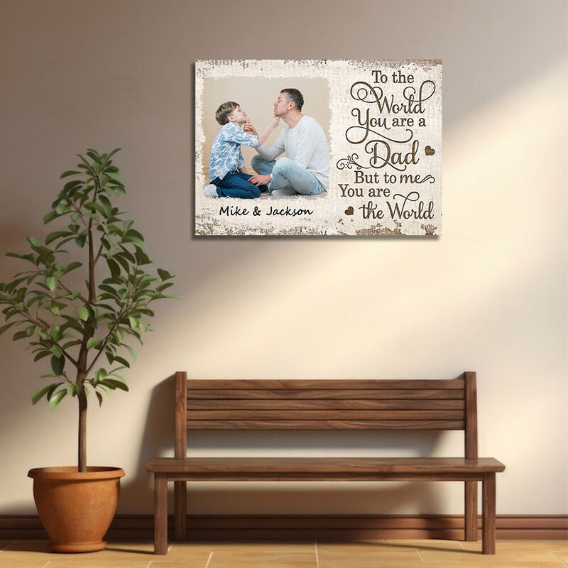 Personalized Picture Canvas Wall Art Simple Father's Day Present