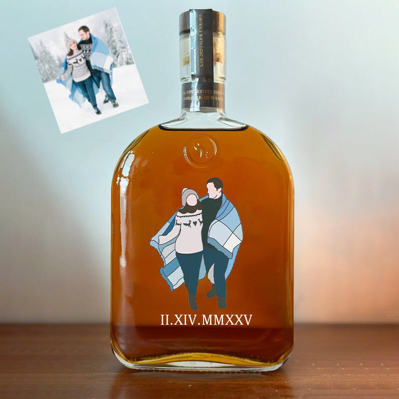 Personalized Picture Whiskey Bottle with Custom Date Funny Gift for Anniversary