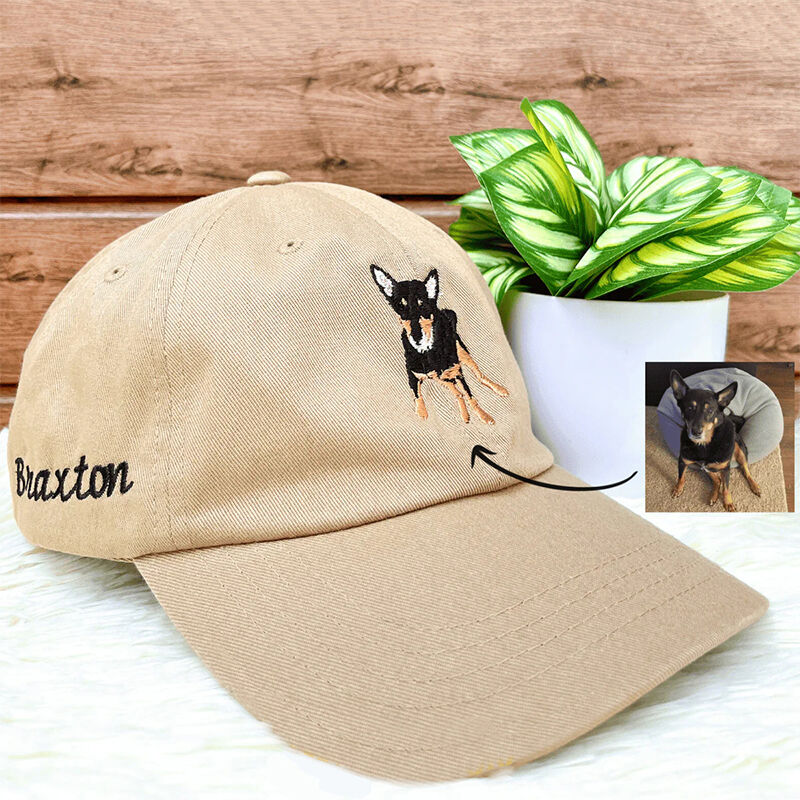 Personalized Hat Embroidered Custom Pet Color Photo with Name Design Gift for Pet Lovers
