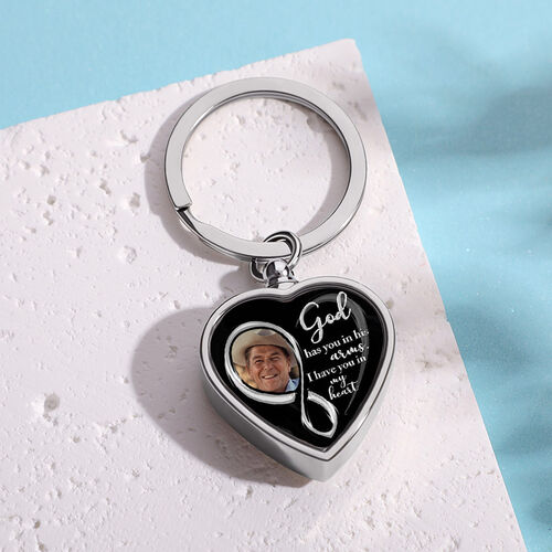 Porte-clés " Je t'ai dans mon cœur " pour urne commémorative avec photo personnalisée