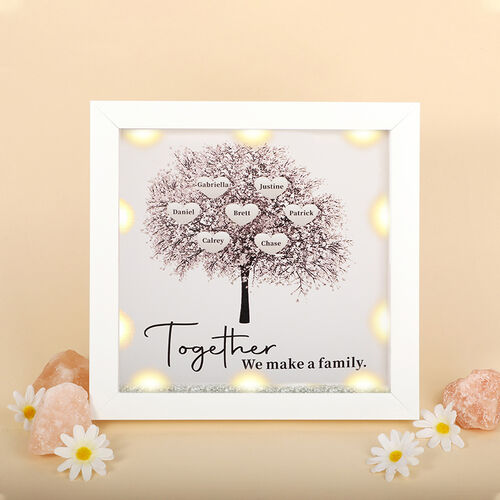 "Together We Make A Family" Custom Name Family Tree Frame Gift for Mom & Dad