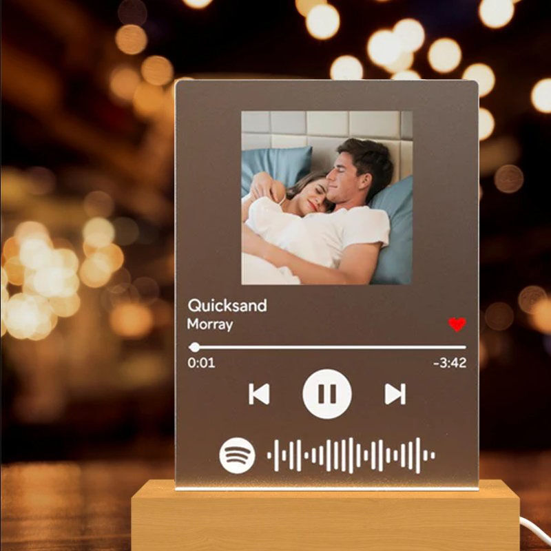 Custom Spotify Plaque Song and Photo Lamp Personalised Gift
