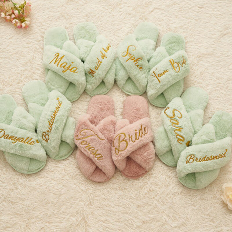 Pantuflas Personalizadas Texto Personalizado Regalo de Boda