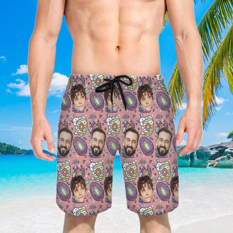 Cuadro personalizado Pantalones cortos de playa para hombre con motivo de aguacate Regalo creativo para la familia
