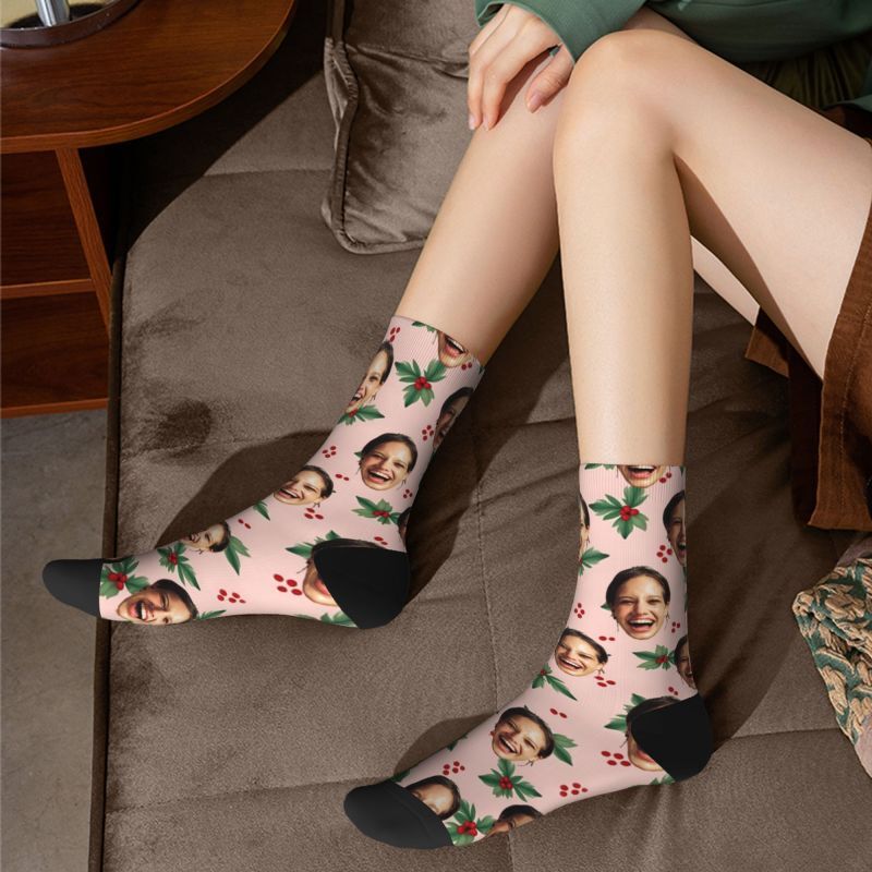 Personalized Funny Face Socks as a Christmas Gift for Your Girlfriend