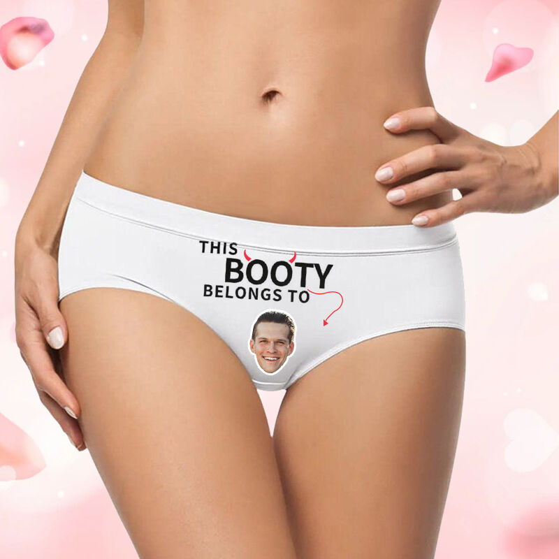 Gepersonaliseerd vrouwenondergoed met hoorntjespatroon Exclusief geschenk voor Valentijnsdag