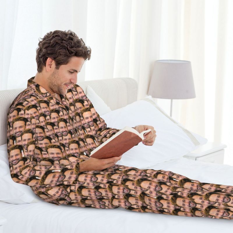 Personalized Pajamas Custom Head Photo Puzzles Playful Design Funny Gift for Family