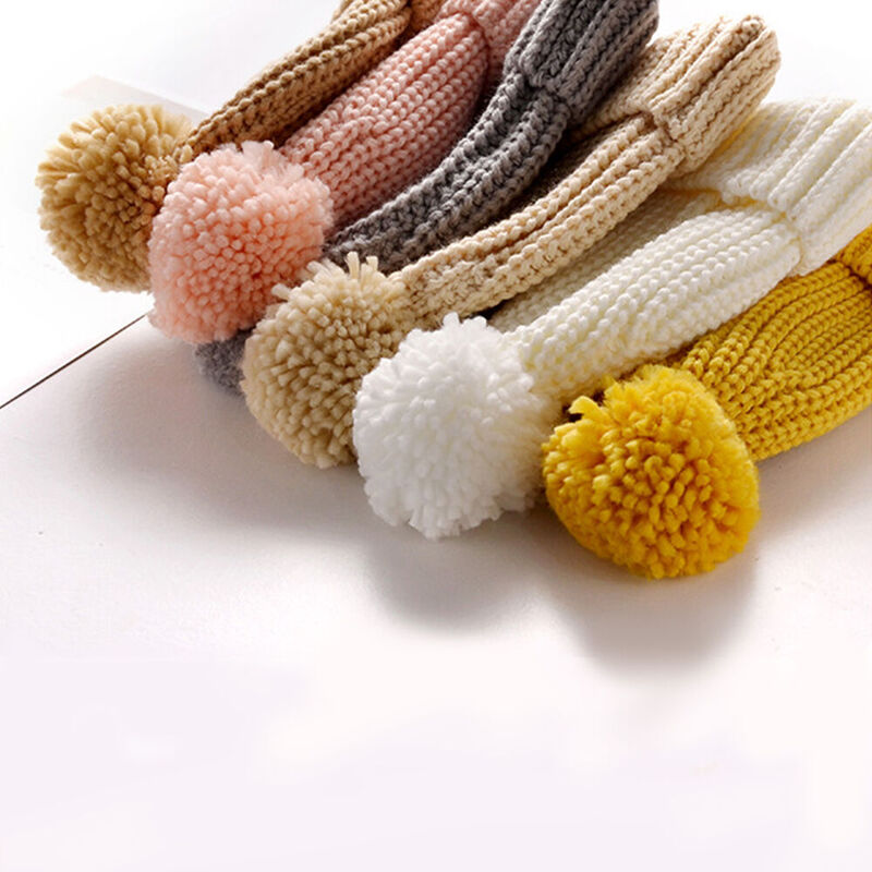 Personalized Knit Pom Pom Beanie with Sun Pattern Customized Colorful Name Knit Hat for Kids
