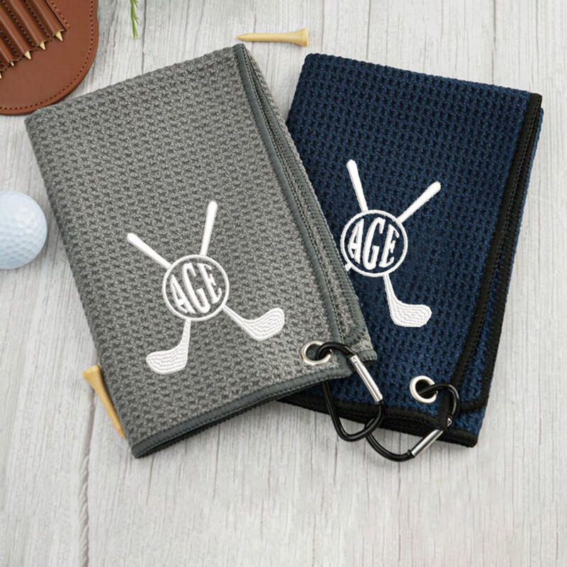 Personalized Golf Towel Add 3 Letters Embroidery Golf Club Towel Gift for Members
