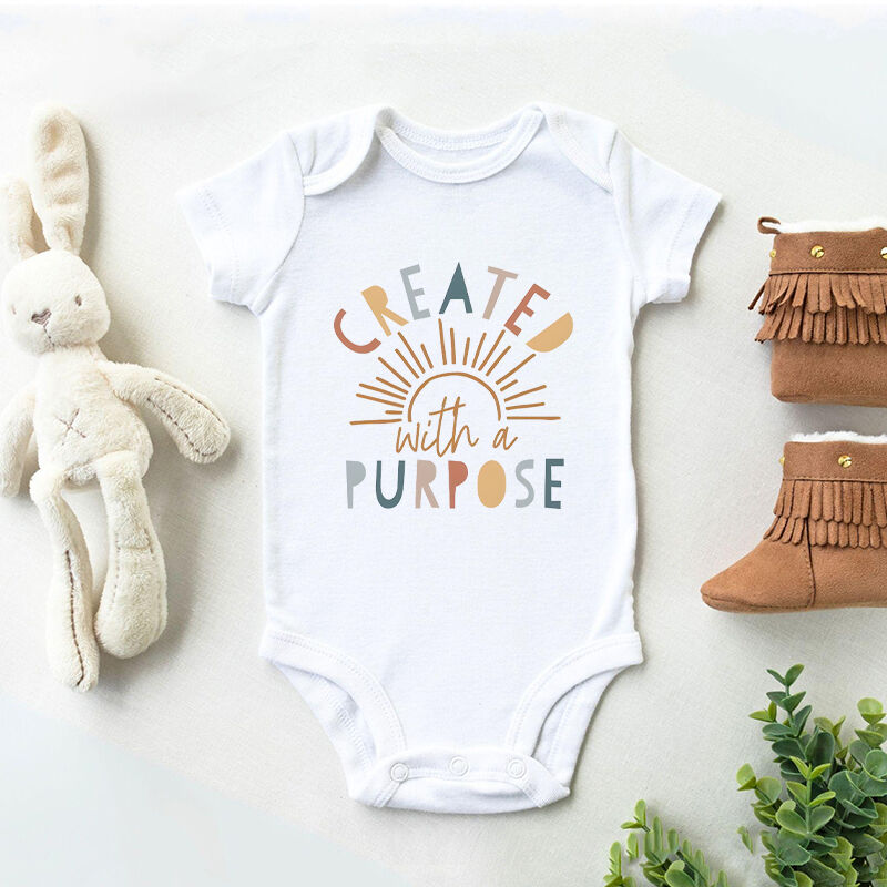 Personalized Baby Onesie Created With A Purpose Colorful Sunrise Design Creative Baby Shower Gift