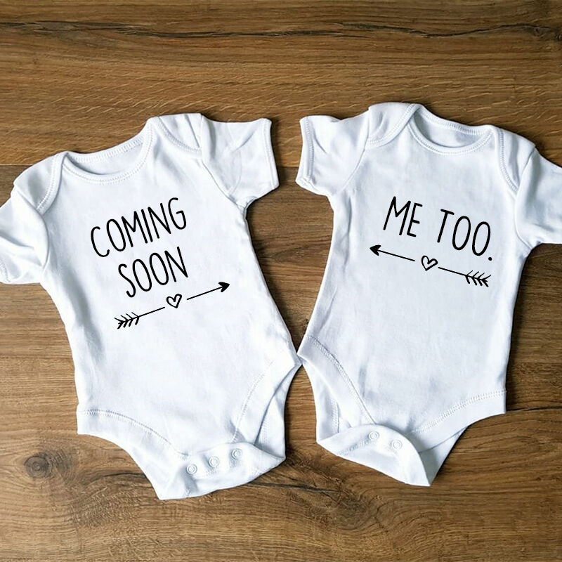 Personalized Baby Onesie Best Friends Arrow Twins Design Creative Baby Shower Gift for Kid Siblings