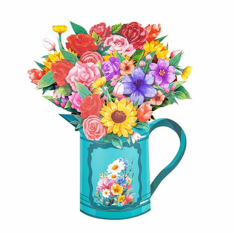 3D Pop Up Card Flourish Blooming Bouquet Art Design Perfect Gift for Mother's Day