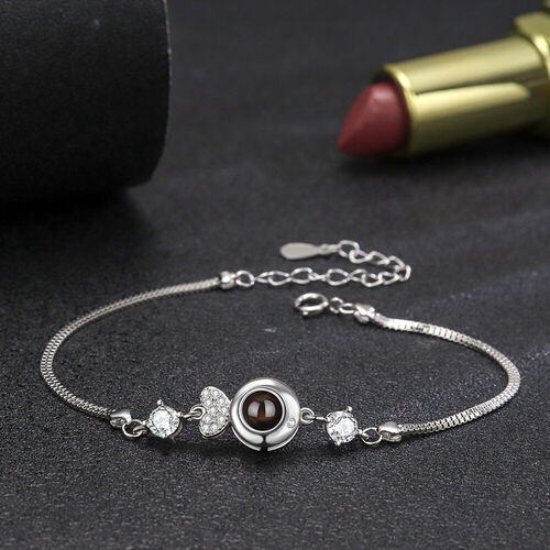 Personalized Photo Projection Bracelet with Diamonds Beautiful Gift