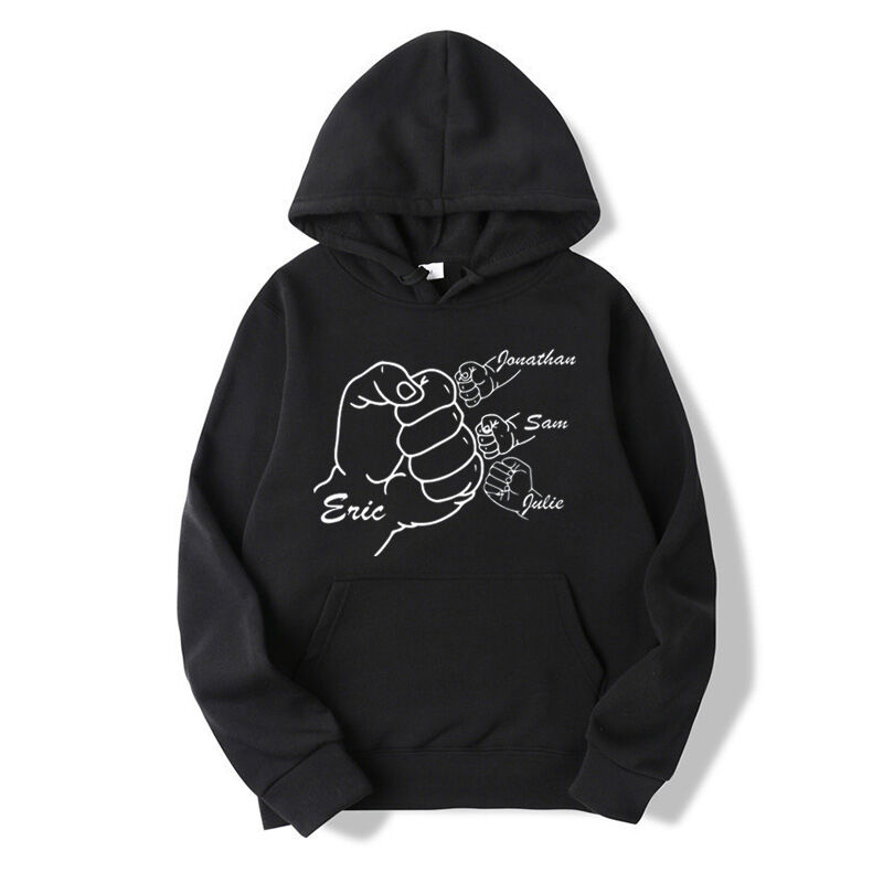 Personalized Hoodie Fist Bump with Custom Name for Super Dad