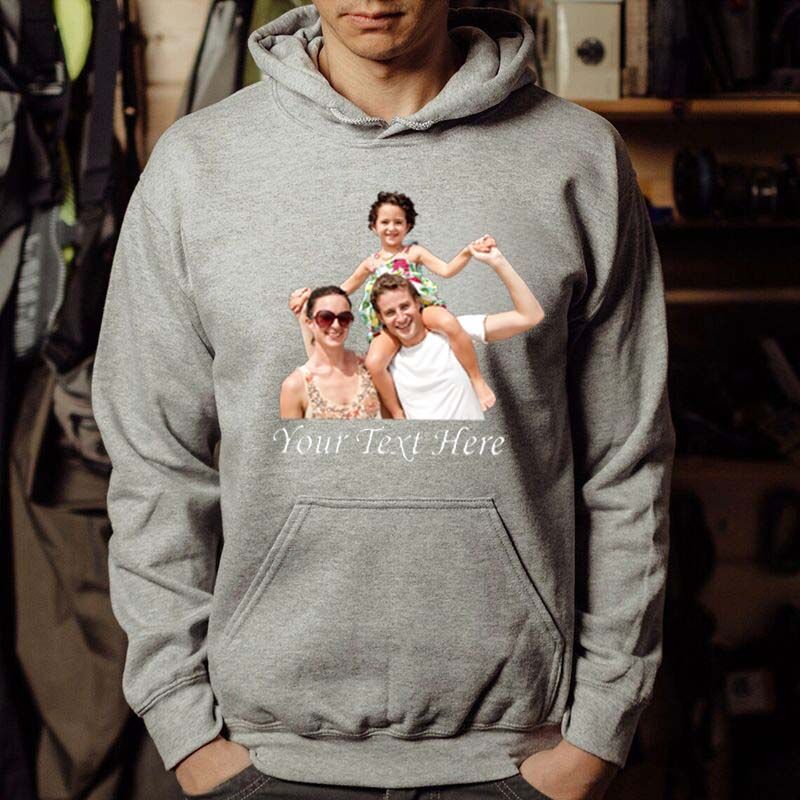 Personalized Hoodie with Custom Picture and Inscription Great Gift for Dad