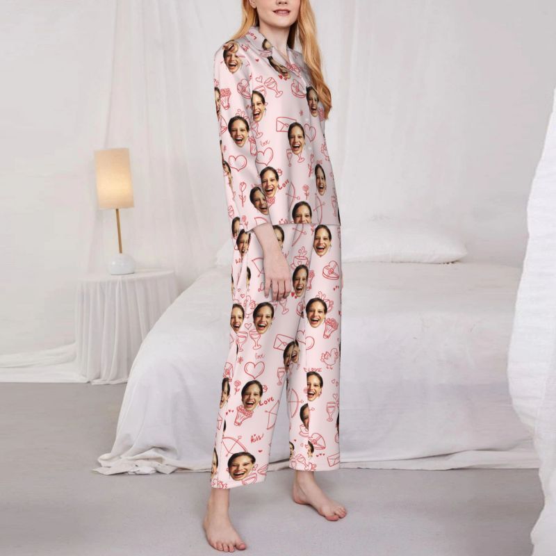 Personalisierte Pyjamas benutzerdefinierte Foto einfache niedliche kleine Muster Design Adorable Geschenk für Sie