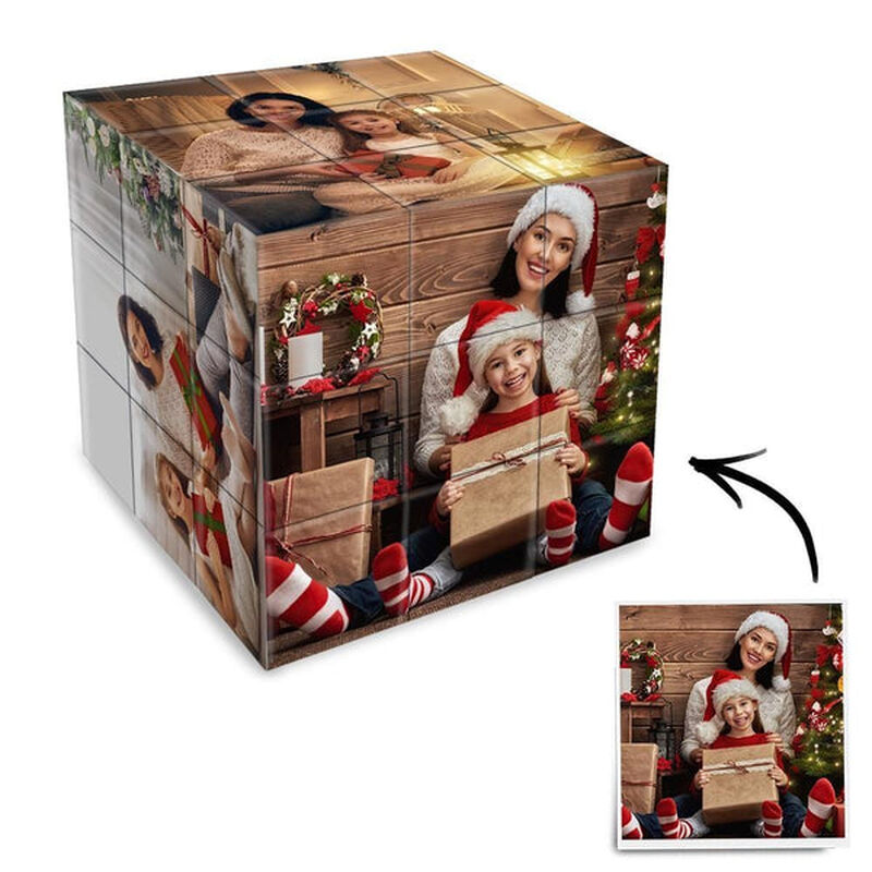 Cubo de fotos personalizado, regalos creativos de Navidad para la familia
