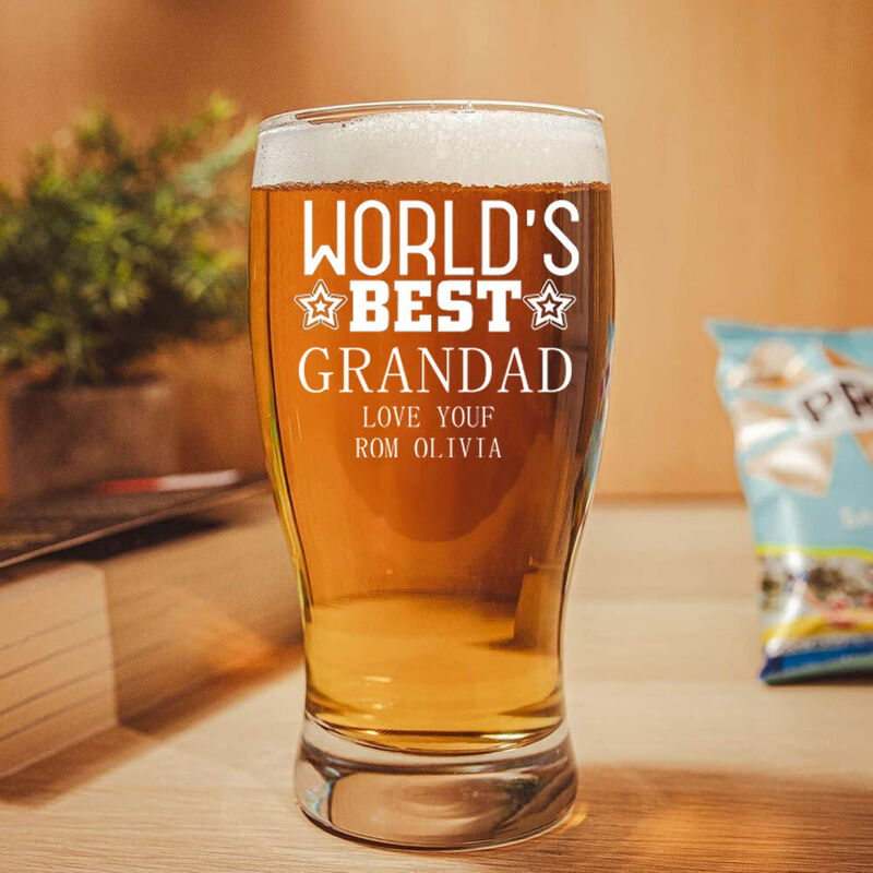 Gepersonaliseerd tekst bierglas met sterrenpatroon Leuk cadeau voor familie