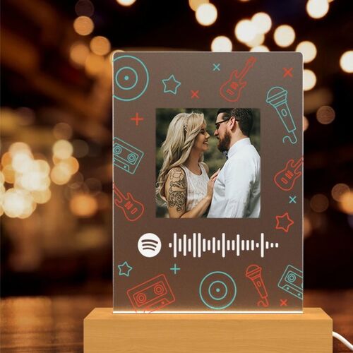 Custom Spotify Plaque Song and Photo Lamp Personalised Gift For Couple