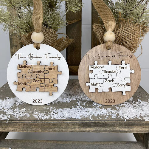 Personalized Family Puzzle Name Christmas Ornament