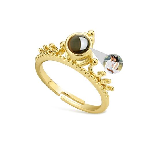 Custom Photo Projection Circle Ring Elegant Gift for Her