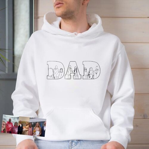 Custom Hoodie Elaborate Line Design Picture Minimalist Father's Day Gift