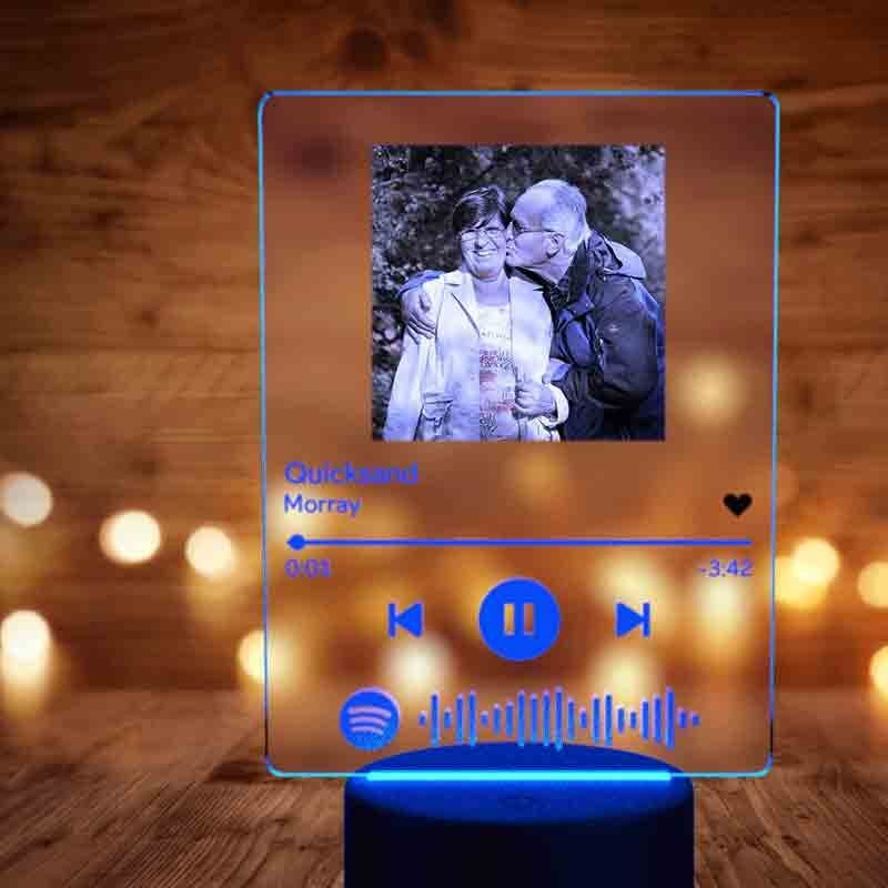 Benutzerdefinierte Spotify Plaque Song und Foto-Lampe - für Paar - mit 7 Farben