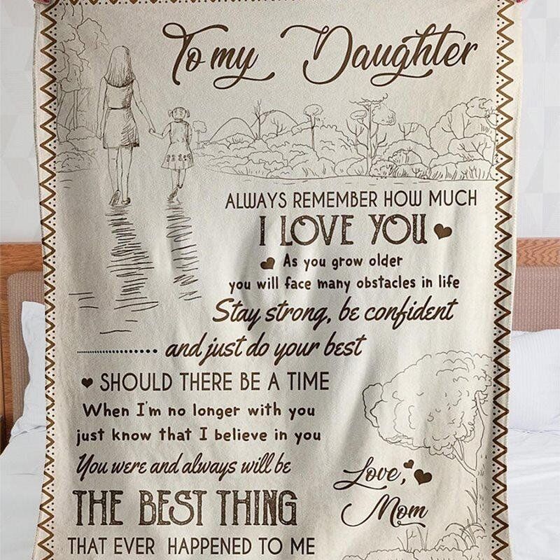 Personalized Love Letter Bed Throws Blanket to My Best Daughter from Mom