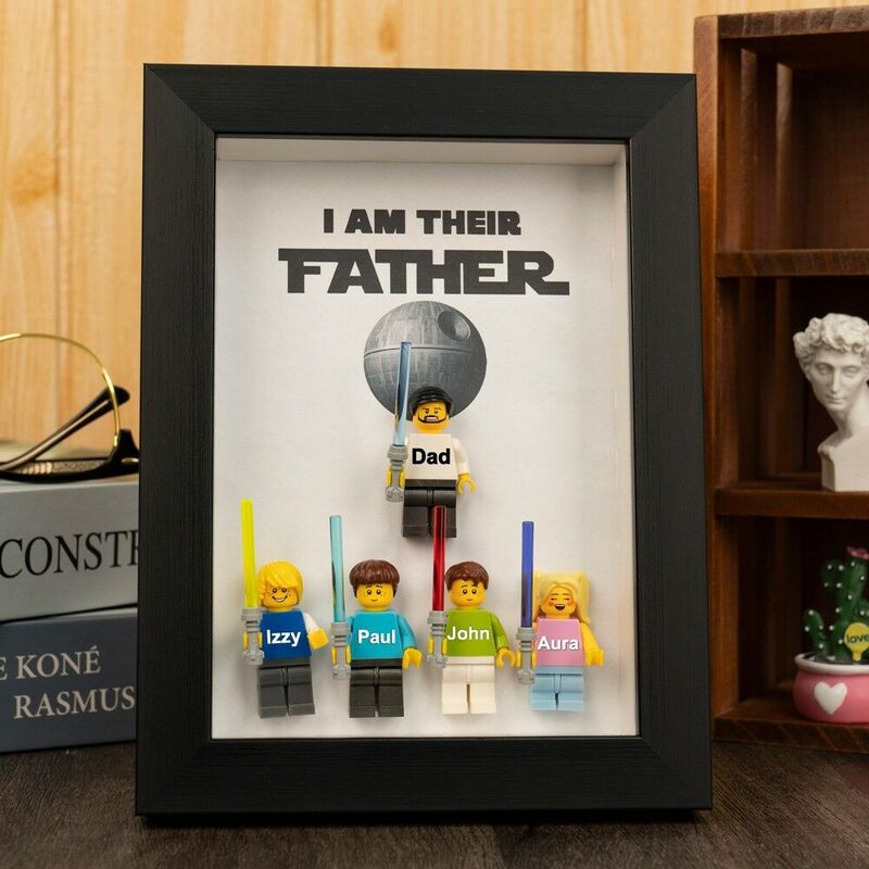 Personalized Brick Minifigure Frame Cool Father’s Day Gift For Dad