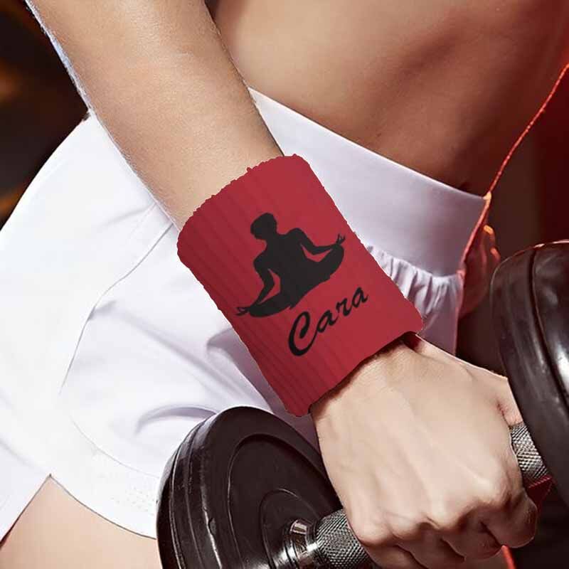 Personalized Sports Wristband Practice Yoga Silhouette Design Great Gift for Sports Lovers