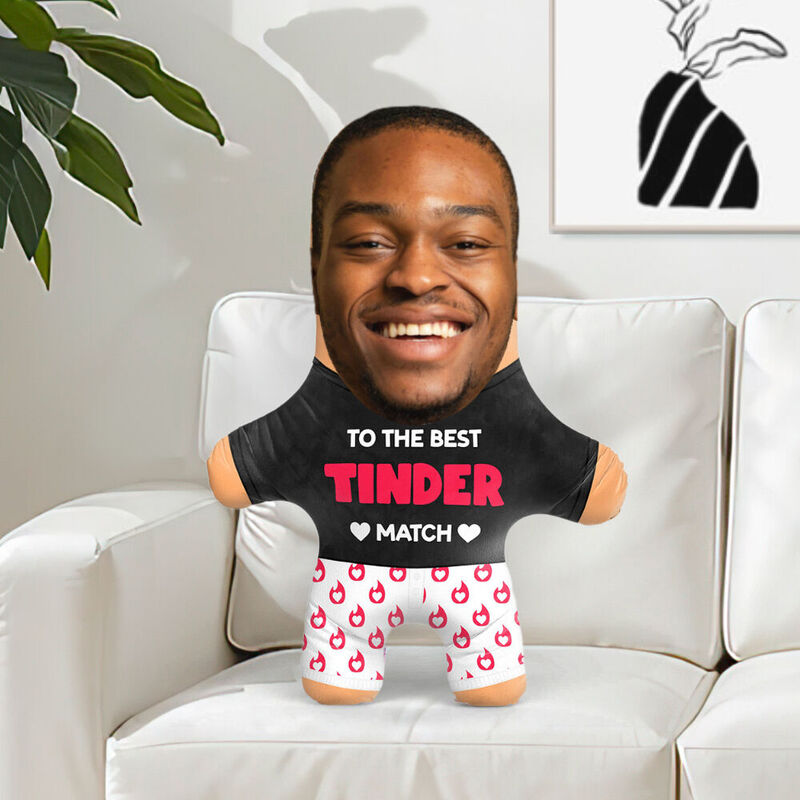 Personalisiertes Gesichtskissen "Zum besten Tinder Match" Gesichtskissen Lustige Puppe für Freund