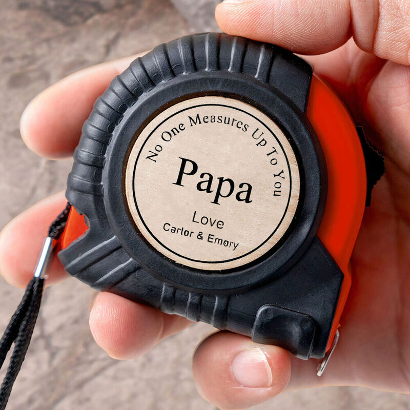 Cadeau de retraite pour papa ou grand-père avec un ruban à mesurer personnalisé