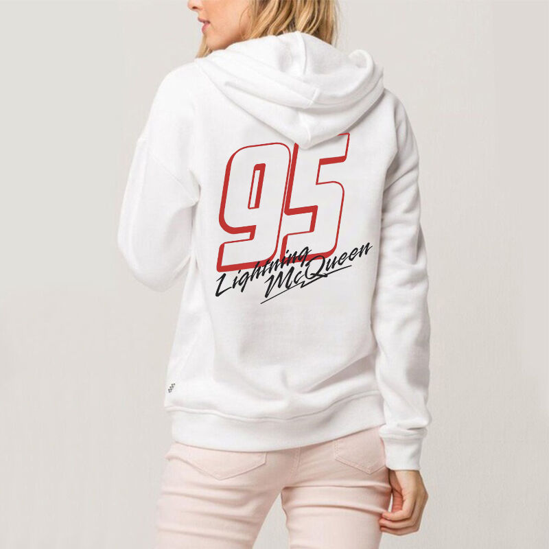 Personalized Hoodie Lightning McQueen Cars Classic Pattern Design Cool Gift for Car Lovers