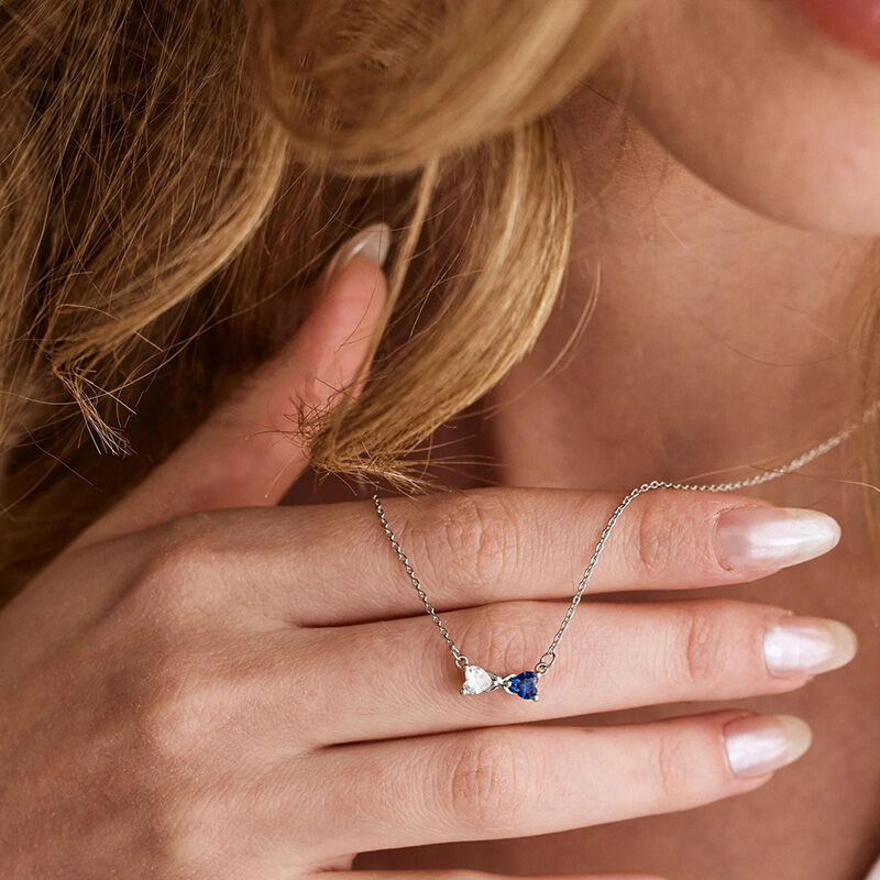 Personalized Birthstone Necklace Beautiful Gift for Couples
