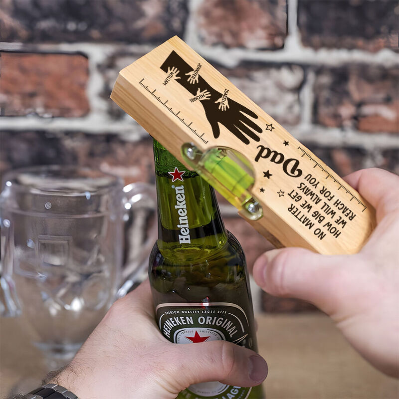 Personalized Wooden Multipurpose Bottle Opener Multi Tool DIY Multitool Father's Day Gifts for Dad