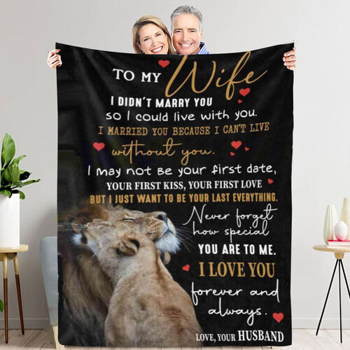 "I Could Live With You" Personalized Family Love Letter Blanket for Wife from Husband