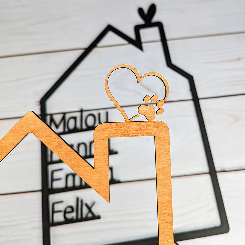 名入れ 家族 ペット ファミリーツリー ドア フレーム カスタマイズ