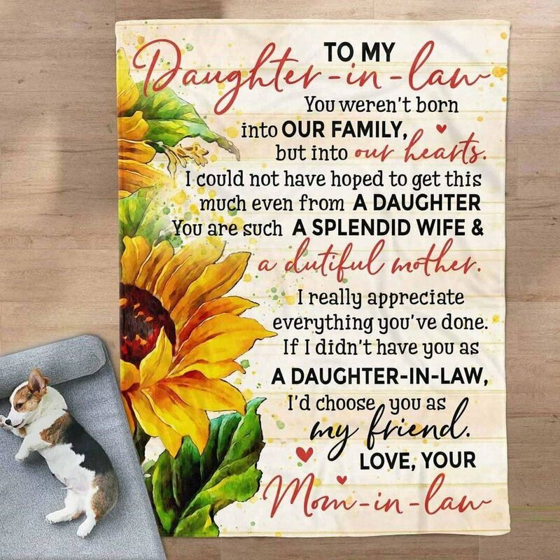 "Born in our family"Love Letter Blanket from Mother-in-law for Daughter-in-law