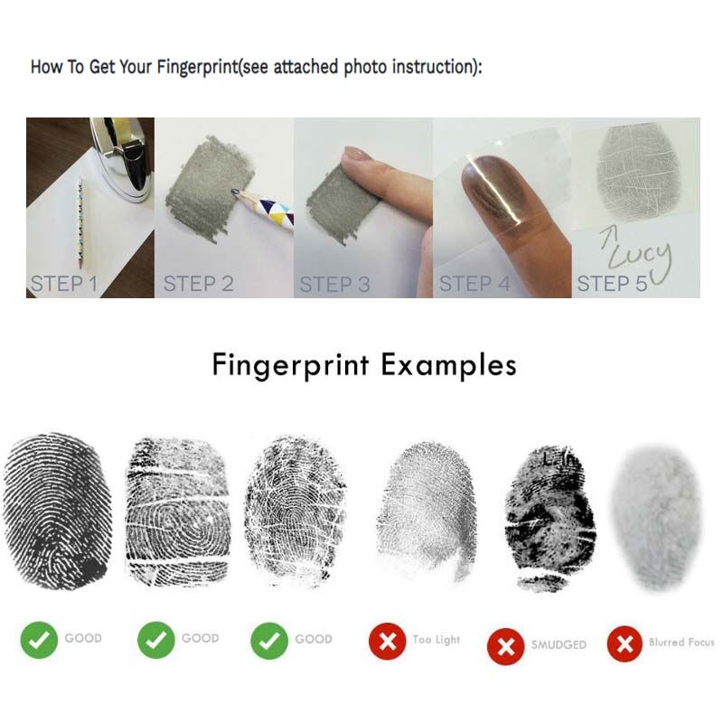 Custom Round Name Fingerprint Keychain