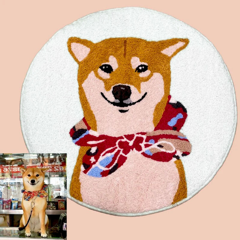 Personalized Round Floor Mat Custom Photo For Pets