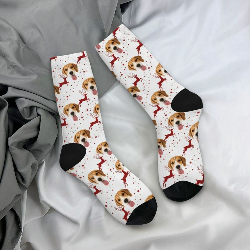 Chaussettes personnalisées avec motif d'élan Ajoutez une photo d'animal de compagnie Cadeau de Noël pour les propriétaires d'animaux de compagnie