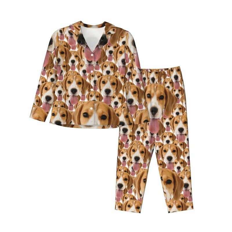 Personalized Pajamas Custom Dog Head Photo Full Set Pattern Design Creative Gift for Pet Lovers