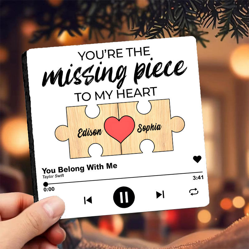 Magnete da frigo personalizzato con puzzle musicale Nome e cognome Regalo divertente per le coppie
