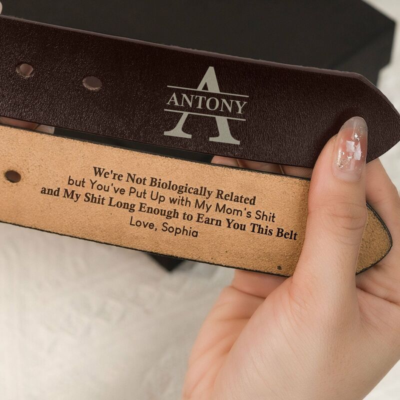 Cinturón de cuero grabado personalizado Regalo único para el Día del Padre para un papá ejemplar