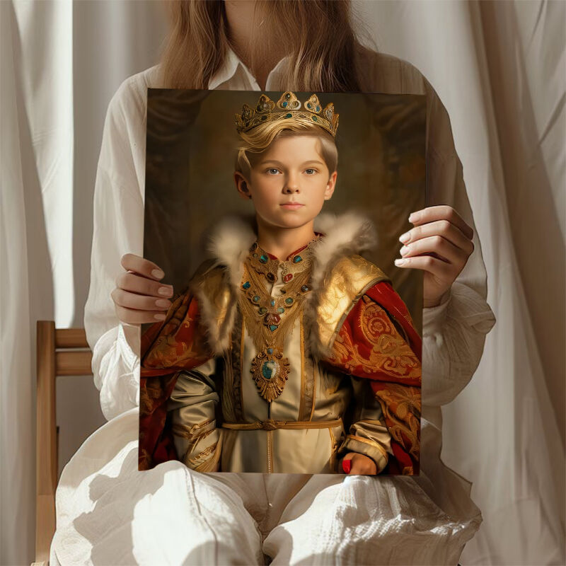 Personalized Prince Portraits with Custom Face Swap Retro Gift for Kids