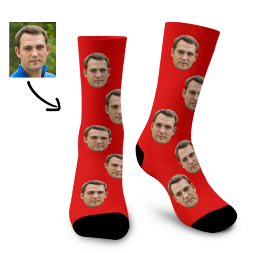 Custom Face Picture Soft Socks Gift For Father