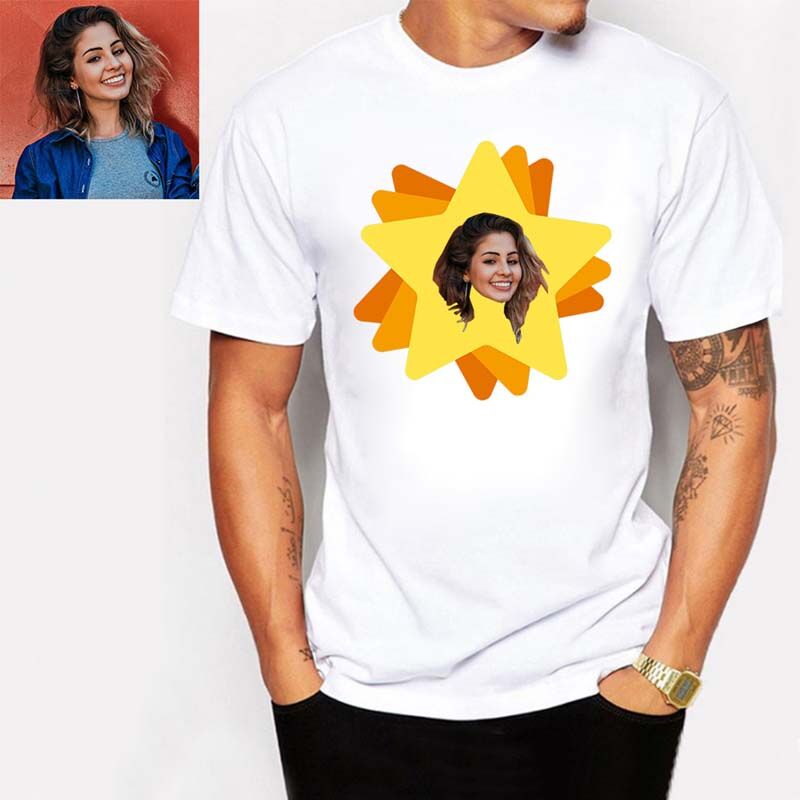T-shirt personnalisé avec photo de l'étoile à cinq branches